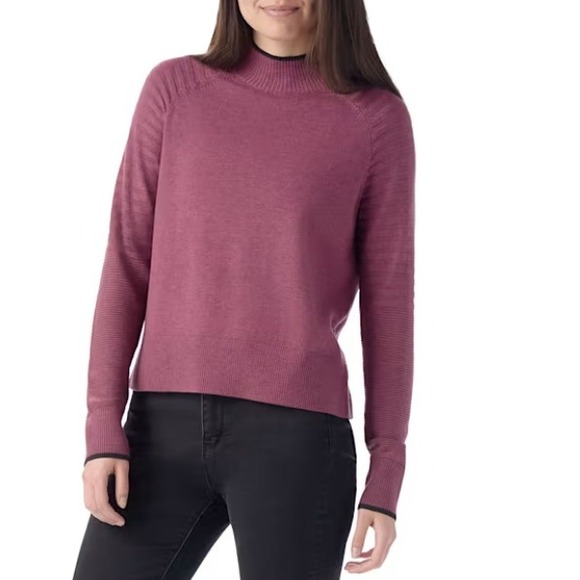 Smartwool Womens Edgewood Merino Wool Blend Mock Neck Pullover Sweater Size M - Picture 1 of 13